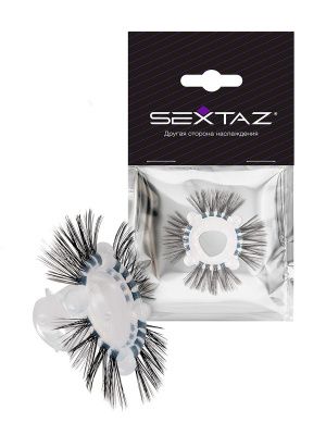 Эластичное эрекционное кольцо с черными «ресничками» от Sextaz