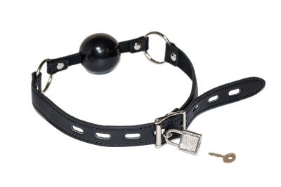 Черный кляп-шар на ремешках с замком Sequin от Lola toys