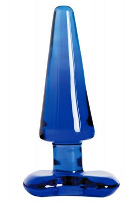 Синяя стеклянная анальная втулка - 11 см. от Sexus Glass
