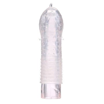 Прозрачная массажная насадка на пенис с рельефом - 12,5 см. от Сима-Ленд