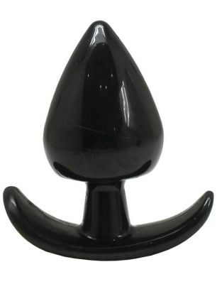 Черная коническая анальная пробка с ограничителем - 8,5 см. от Eroticon