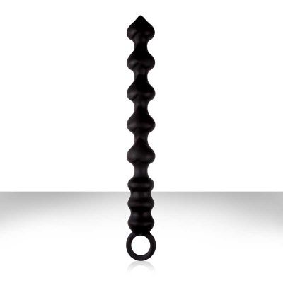 Черная анальная цепочка из силикона PERLES D AMOUR - 22 см. от NS Novelties