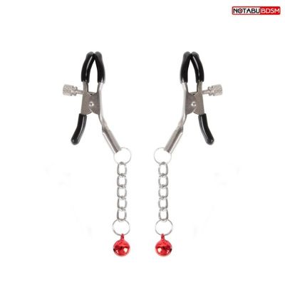 Серебристые зажимы на соски с шариками на цепочках от Bior toys