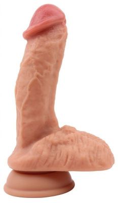 Телесный фаллоимитатор на присоске The Real Deal Dildo - 18 см. от Chisa