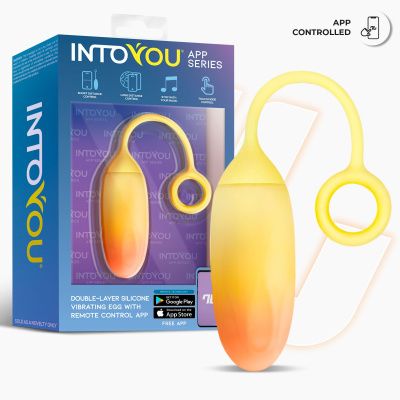 Желтое интерактивное виброяйцо Double Layer Egg от Intoyou