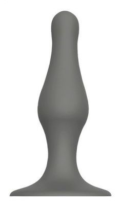 Серый удлиненный анальный стимулятор PLUG WITH SUCTION CUP - 12,7 см. от Dream Toys