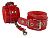 Красные лаковые наручники с меховой отделкой от Sitabella