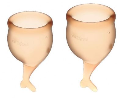Набор оранжевых менструальных чаш Feel secure Menstrual Cup от Satisfyer