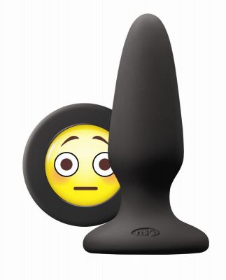 Черная силиконовая пробка среднего размера Emoji OMG - 10,2 см. от NS Novelties