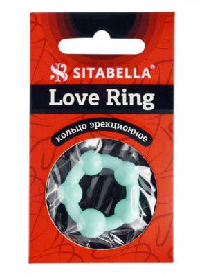 Цветное эрекционное кольцо с 5 бусинами Love Ring от Sitabella