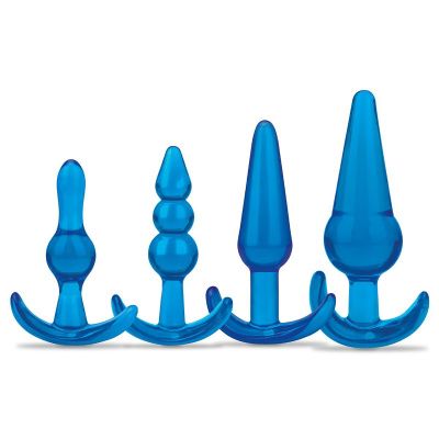 Тренировочный набор из 4 голубых анальных плагов Anal Training Set от BlueLine