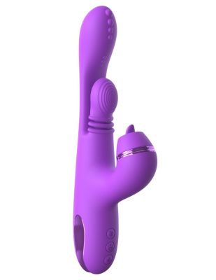 Фиолетовый вибратор с тройной стимуляцией Intimotion Pulse Pro - 24 см. от Pipedream