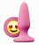Розовая силиконовая пробка среднего размера Emoji ILY - 10,2 см.  от NS Novelties