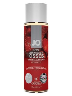 Лубрикант на водной основе с ароматом клубники JO Flavored Strawberry Kiss - 60 мл. от System JO