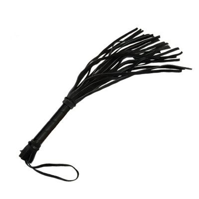 Малая черная плеть с кожаной рукоятью - 40 см. от Sitabella