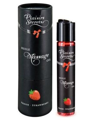 Массажное масло с ароматом клубники Huile de Massage Gourmande Fraise des Bois - 59 мл. от Plaisir Secret