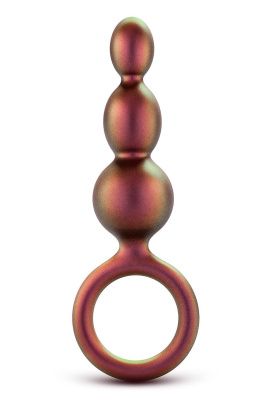 Массажер для анальной стимуляции цвета бронзы Matrix Beaded Loop Plug - 13,3 см. от Blush Novelties