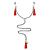 Зажимы на соски и клитор с игривыми красными кисточками Nipple Clit Tassel Clamp With Chain от Lovetoy