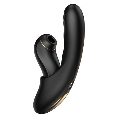 Черный вибратор с возвратно-поступательными движениями и вакуумом Fatima - 19,2 см. от BeYourLover Черный вибратор с возвратно-поступательными движениями и вакуумом Fatima - 19,2 см. от BeYourLover