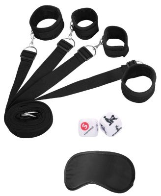 Черный игровой набор БДСМ Under The bed Binding Restraint Kit от Shots Media BV
