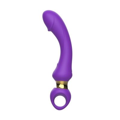 Фиолетовый изогнутый вибромассажер Moon Vibrator - 21,1 см. от I-MOON