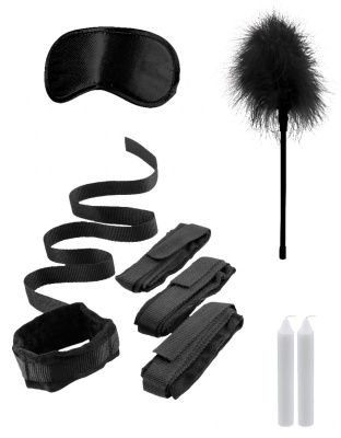Черный игровой набор БДСМ Bed Bindings Restraint Kit от Shots Media BV