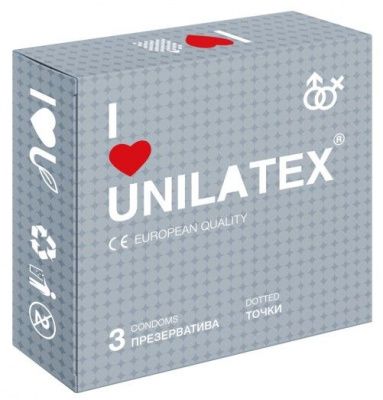 Презервативы с точками Unilatex Dotted - 3 шт.  от Unilatex