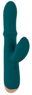 Зеленый вибратор-кролик с подвижным кольцом Thumping Rabbit Vibrator - 22,7 см. от Orion