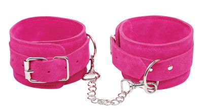 Розовые замшевые наручники PINK WRIST CUFFS  от Pipedream