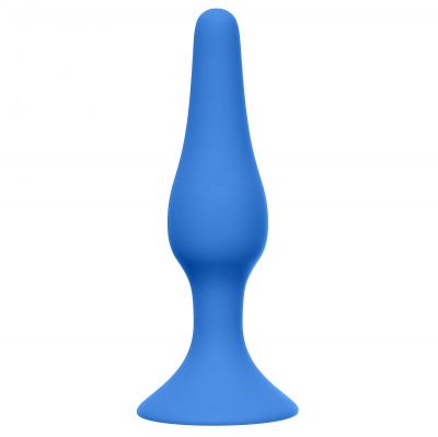 Синяя анальная пробка Slim Anal Plug XL - 15,5 см. от Lola toys
