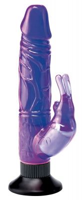 Фиолетовый вибратор-кролик с присоской Deluxe Bunny - 21 см. от Pipedream