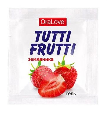 Пробник гель-смазки Tutti-frutti с земляничным вкусом - 4 гр. от Биоритм