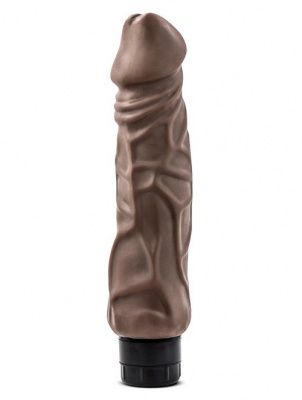 Коричневый вибратор-реалистик Hard On Vibrating 9  Dildo - 22,8 см. от Blush Novelties