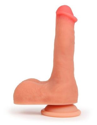 Телесный фаллоимитатор на подошве-присоске - 21 см. от Bior toys