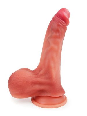 Телесный силиконовый фаллоимитатор на присоске - 23 см. от Erowoman-Eroman