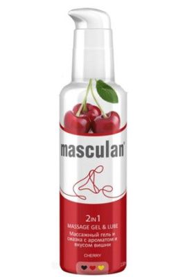 Массажная гель-смазка Masculan с ароматом вишни 2-в-1 - 130 мл. от Masculan