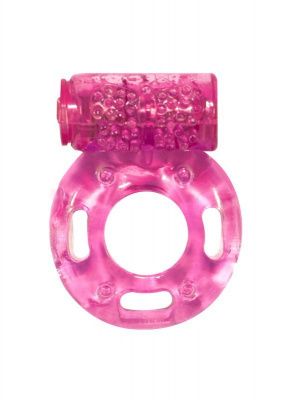 Розовое эрекционное кольцо с вибрацией Rings Axle-pin от Lola toys