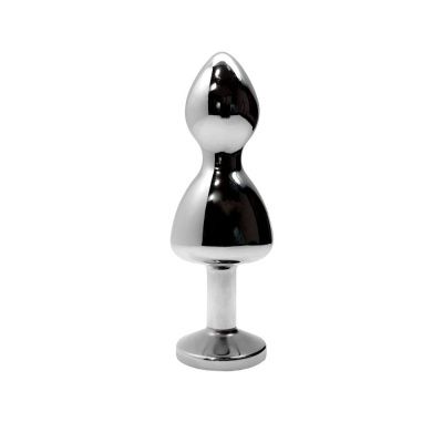 Серебристая анальная пробка Lollypop Double Ball S - 8,5 см. от Adrien Lastic