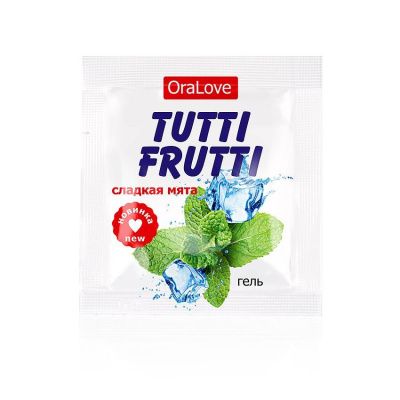 Пробник гель-смазки Tutti-frutti со вкусом мяты - 4 гр. от Биоритм