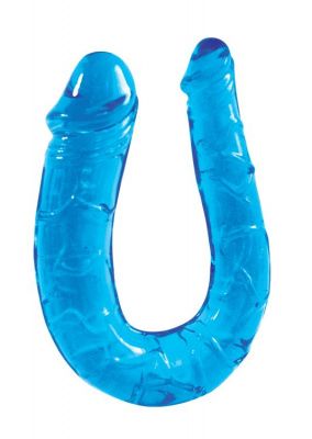 Двухсторонний фаллоимитатор Twin Head Double Dong голубого цвета - 29,8 см. от Bior toys