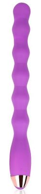 Фиолетовый ребристый вибромассажер - 30,5 см. от Bior toys