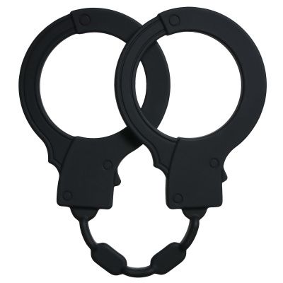Чёрные силиконовые наручники Stretchy Cuffs Black от Lola toys