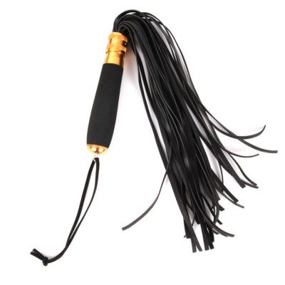 Черный флоггер с черно-золотистой металлической ручкой Notabu - 45 см. от Bior toys