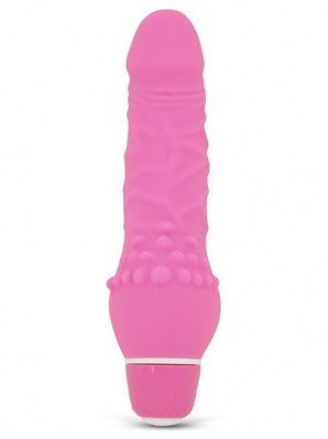 Розовый вибратор с широким основанием PURRFECT SILICONE CLASSIC MINI - 13 см. от Dream Toys