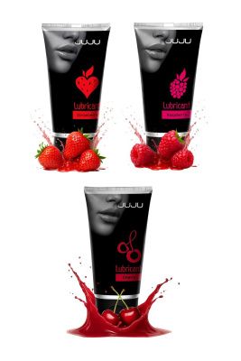 Набор из 3 съедобных лубрикантов JUJU (клубника, малина, вишня) от JuJu