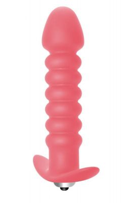 Розовая анальная вибропробка Twisted Anal Plug - 13 см. от Lola toys