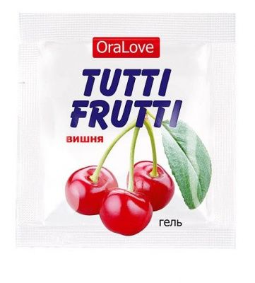 Пробник гель-смазки Tutti-frutti с вишнёвым вкусом - 4 гр. от Биоритм