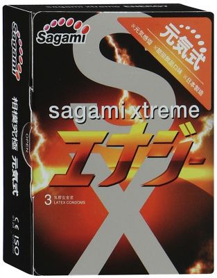 Презервативы Sagami Xtreme ENERGY с ароматом энергетика - 3 шт. от Sagami