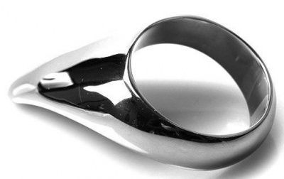 Серебристое эрекционное кольцо Teardrop Cockring от O-Products