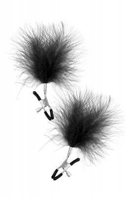 Зажимы на соски с черными пуховыми кисточками Sweet Caress Feather Nipple Clumps от Sweet Caress